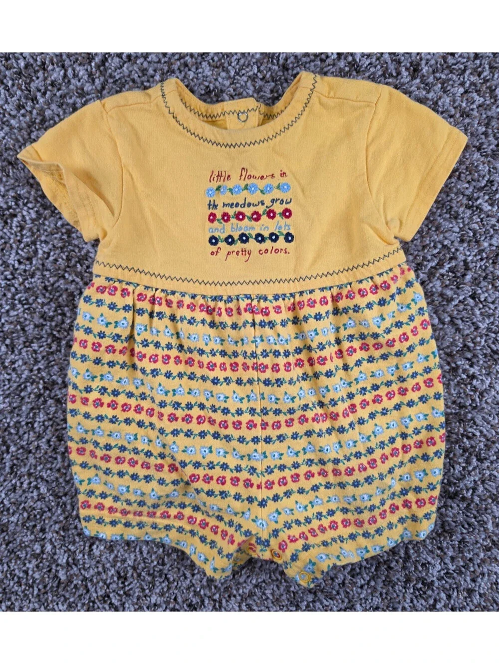 Baby Girl Vintage Gymboree Rainbow Tag Infant 6-12 Month Country Meadows Romper